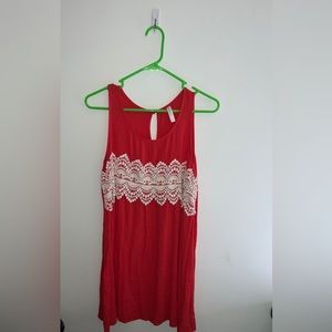 Xhilaration dress with crochet detail. Orange red color. Size large